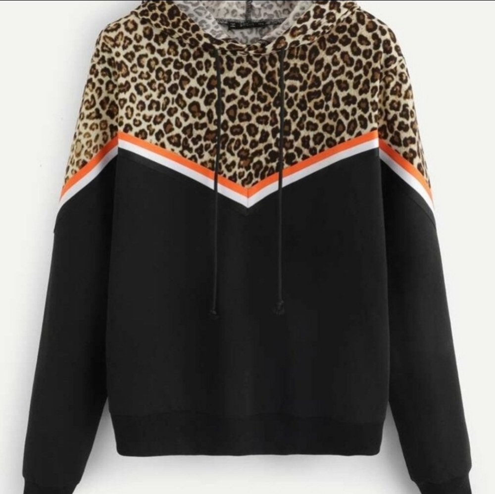 NWOT Leopard Pullover Hoodie